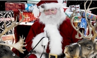 Santa with reindeer